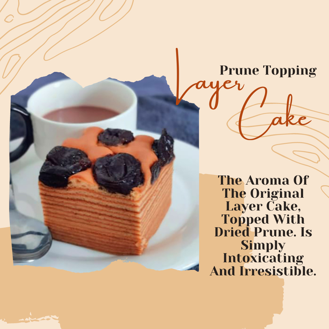 DH Bakery Layer Cake 3×200g – prune topping, Halal certified