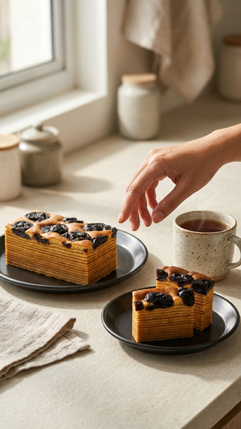 DH Bakery Layer Cake 3×200g – prune topping, Halal certified